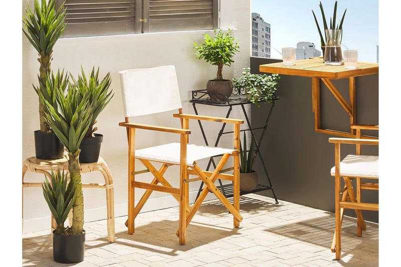 Ponoka Hängande Balkongbord och Utebord 70 cm Trä - Ljusbrun - Utemöbler - Balkong - Balkongmöbler - Balkongbord