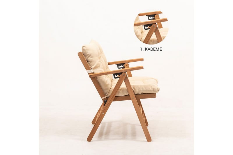 Ruvin Klappstol Utomhus 45x43 cm 89x - Cremevit - Utemöbler - Balkong - Balkongmöbler - Balkongstolar