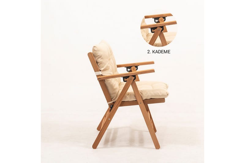 Ruvin Klappstol Utomhus 45x43 cm 89x - Cremevit - Utemöbler - Balkong - Balkongmöbler - Balkongstolar