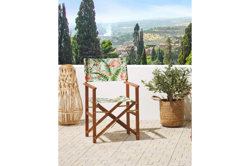 Salve Karmstol Utomhus - Mörkbrun/Grön/Rosa - Utemöbler - Balkong - Balkongmöbler - Balkongstolar