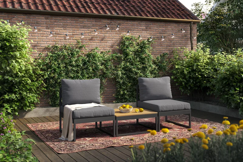 Samira Caféset Utomhus - Grå - Utemöbler - Balkong - Balkongmöbler - Balkongstolar