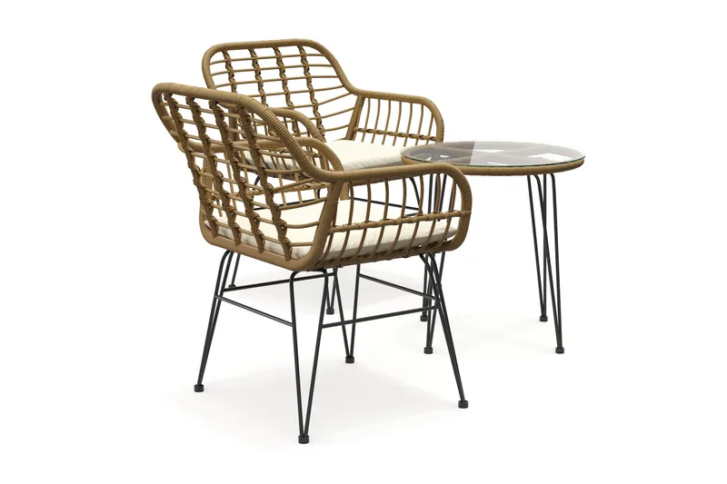 Sammy Balkonggrupp 2-sits - Beige - Utemöbler - Balkong - Balkongmöbler - Balkonggrupper