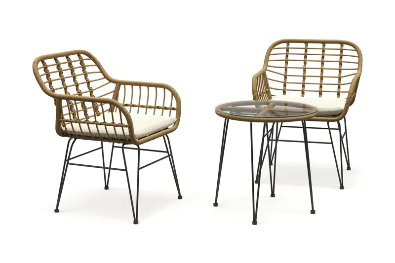 Sammy Balkonggrupp 2-sits - Beige - Utemöbler - Balkong - Balkongmöbler - Balkonggrupper