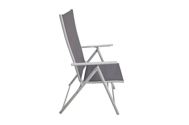 Sanna Positionsstol Utomhus med fällbar rygg i stål - Grå / Vit - Utemöbler - Utestolar & fåtöljer - Positionsstol