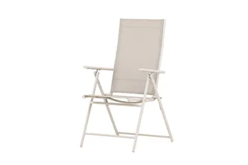Sanna Positionsstol Utomhus med fällbar rygg i stål - Beige - Utemöbler - Utestolar & fåtöljer - Positionsstol