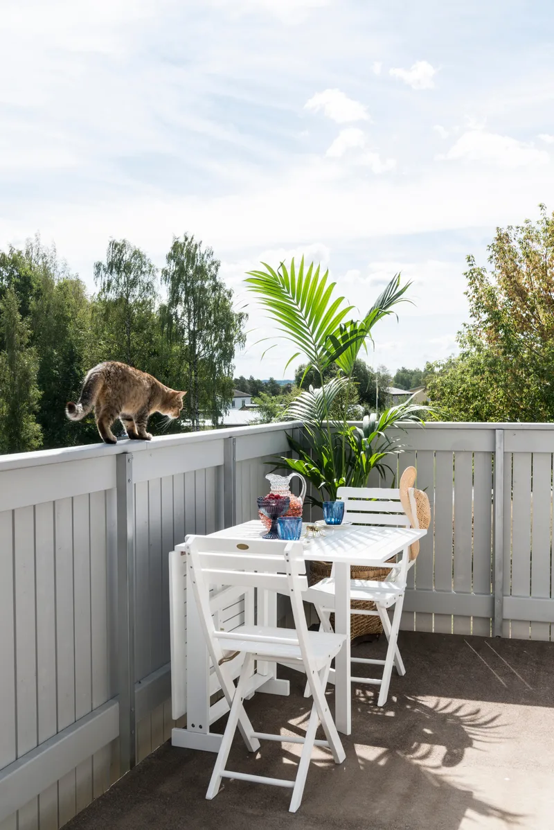 Slagbord Hillerstorp Åre 70 x 16/76/136 cm - Vit - Utemöbler - Balkong - Balkongmöbler - Balkongbord