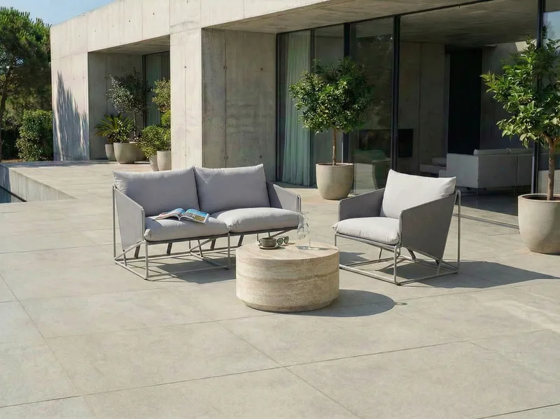 Soffgrupp utomhus 3-Sits Ponte - Grå - Utemöbler - Utegrupp - Loungegrupp