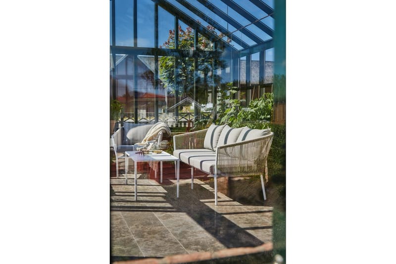 Soffgrupp Utomhus Hillerstorp Lersund Vit/Beige - Vit/Beige - Utemöbler - Balkong - Balkongmöbler - Balkonggrupper