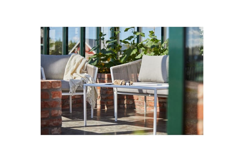 Soffgrupp Utomhus Hillerstorp Lersund Vit/Beige - Vit/Beige - Utemöbler - Balkong - Balkongmöbler - Balkonggrupper