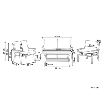 Soffgrupp utomhus med Bord 4-Sits Orero - Beige/Vit/Brun - Utemöbler - Utegrupp - Loungegrupp