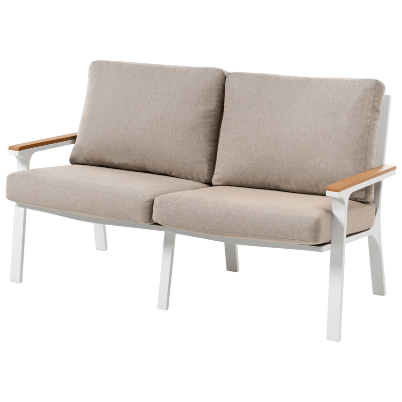 Soffgrupp utomhus med Bord 4-Sits Orero - Beige/Vit/Brun - Utemöbler - Utegrupp - Loungegrupp