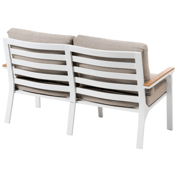 Soffgrupp utomhus med Bord 4-Sits Orero - Beige/Vit/Brun - Utemöbler - Utegrupp - Loungegrupp