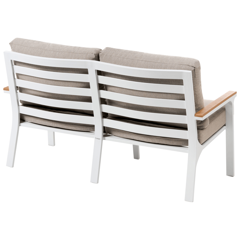 Soffgrupp utomhus med Bord 4-Sits Orero - Beige/Vit/Brun - Utemöbler - Utegrupp - Loungegrupp