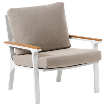 Soffgrupp utomhus med Bord 4-Sits Orero - Beige/Vit/Brun - Utemöbler - Utegrupp - Loungegrupp