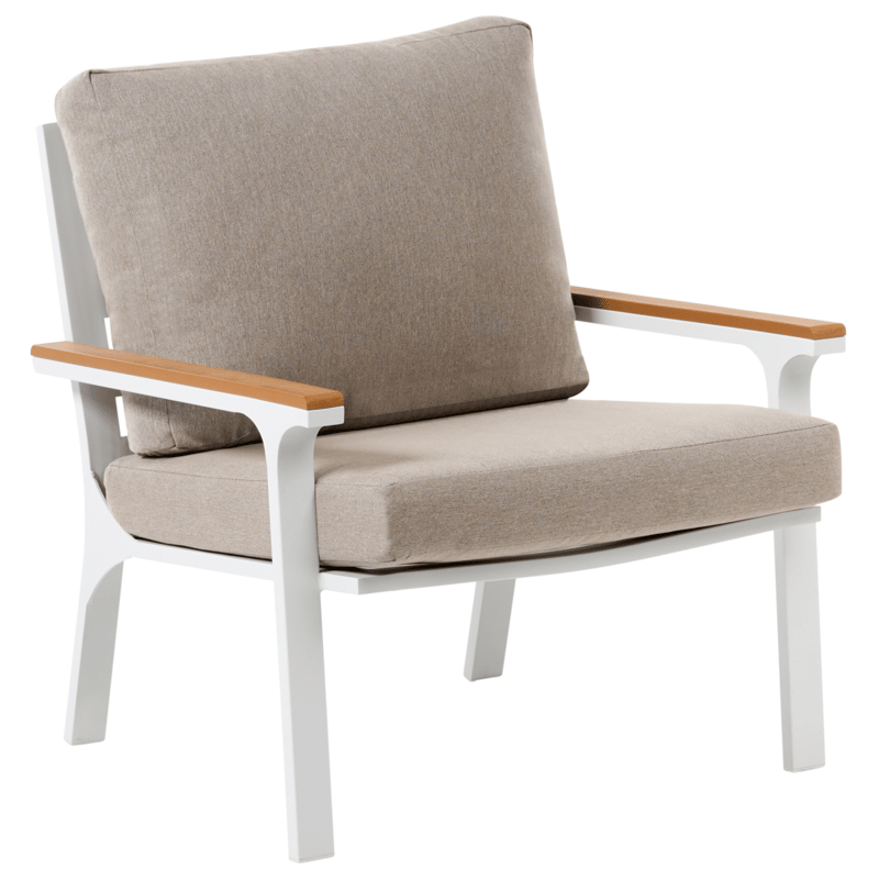 Soffgrupp utomhus med Bord 4-Sits Orero - Beige/Vit/Brun - Utemöbler - Utegrupp - Loungegrupp