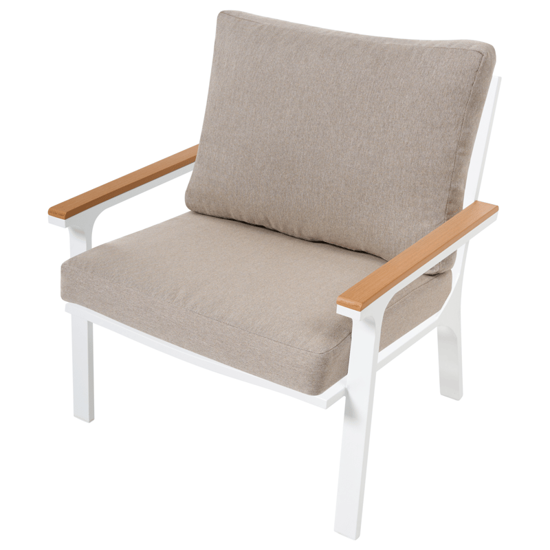 Soffgrupp utomhus med Bord 4-Sits Orero - Beige/Vit/Brun - Utemöbler - Utegrupp - Loungegrupp