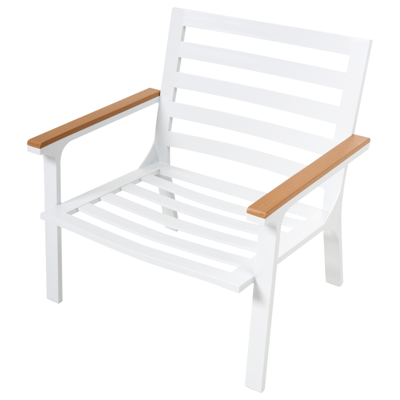 Soffgrupp utomhus med Bord 4-Sits Orero - Beige/Vit/Brun - Utemöbler - Utegrupp - Loungegrupp