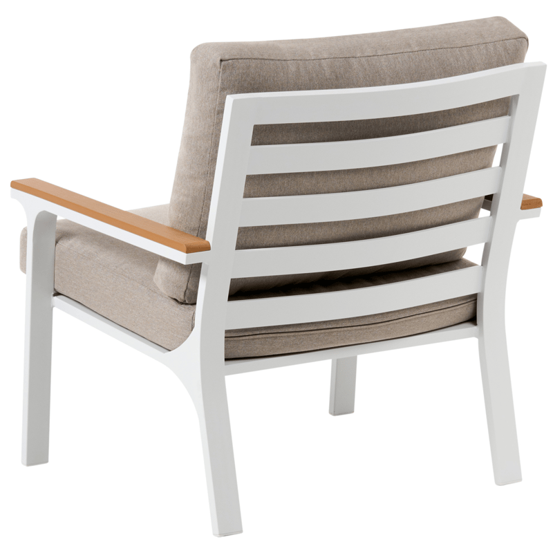 Soffgrupp utomhus med Bord 4-Sits Orero - Beige/Vit/Brun - Utemöbler - Utegrupp - Loungegrupp