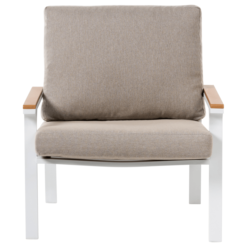 Soffgrupp utomhus med Bord 4-Sits Orero - Beige/Vit/Brun - Utemöbler - Utegrupp - Loungegrupp