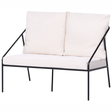 Soffgrupp utomhus med Bord 4-Sits Ustica - Svart/Vit - Utemöbler - Utegrupp - Loungegrupp