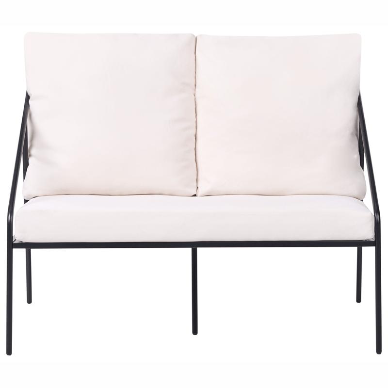 Soffgrupp utomhus med Bord 4-Sits Ustica - Svart/Vit - Utemöbler - Utegrupp - Loungegrupp