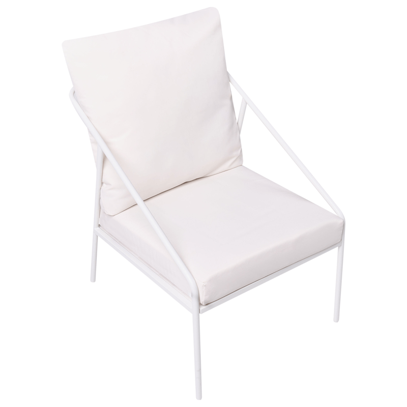 Soffgrupp utomhus med Bord 4-Sits Ustica - Vit/Svart - Utemöbler - Utegrupp - Loungegrupp