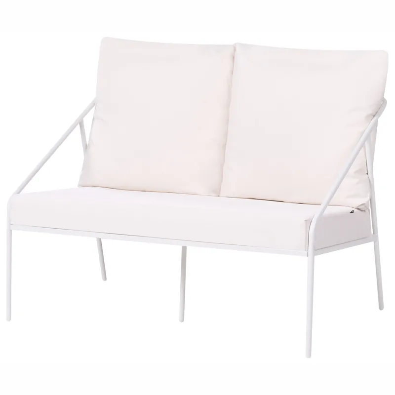 Soffgrupp utomhus med Bord 4-Sits Ustica - Vit/Svart - Utemöbler - Utegrupp - Loungegrupp