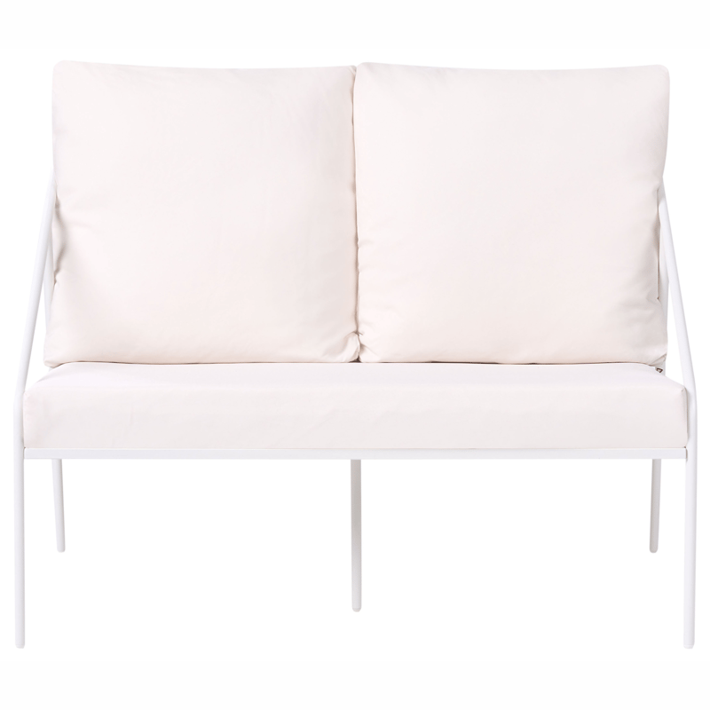 Soffgrupp utomhus med Bord 4-Sits Ustica - Vit/Svart - Utemöbler - Utegrupp - Loungegrupp