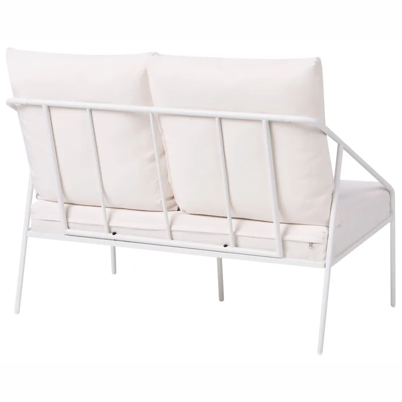 Soffgrupp utomhus med Bord 4-Sits Ustica - Vit/Svart - Utemöbler - Utegrupp - Loungegrupp