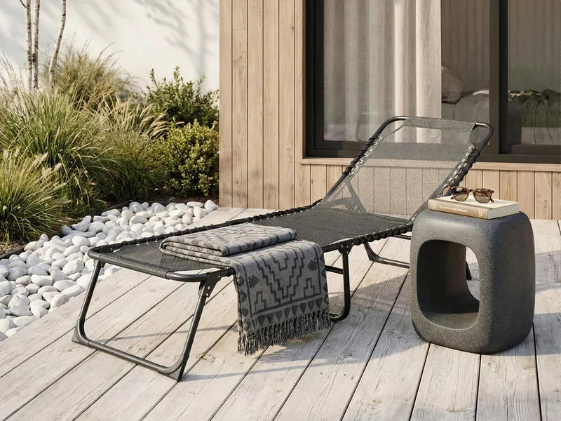 Solstol utomhus Ambato Fällbar - Svart - Utemöbler - Utestolar & fåtöljer - Solsängar & solvagnar