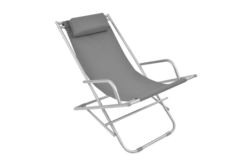 Solstolar 2 st stål grå - Strandstol - Brassestol & campingstol - Balkongstolar