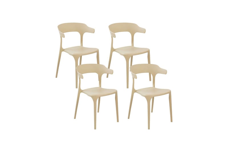SQUINZANO Karmstol Utomhus 4 st Beige - Utemöbler - Balkong - Balkongmöbler - Balkongstolar