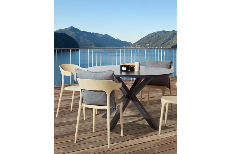 SQUINZANO Karmstol Utomhus 4 st Beige - Utemöbler - Balkong - Balkongmöbler - Balkongstolar