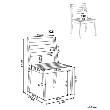 Stol utomhus Chioggia Akaciaträ - Brun - Utemöbler - Balkong - Balkongmöbler - Balkongstolar