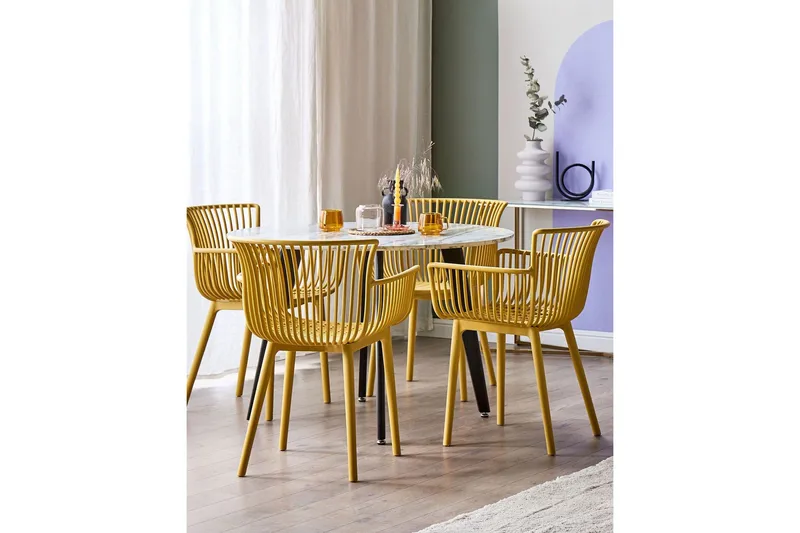 Taurisano Karmstol Utomhus - Gul - Utemöbler - Balkong - Balkongmöbler - Balkongstolar