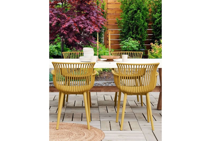 Taurisano Karmstol Utomhus - Gul - Utemöbler - Balkong - Balkongmöbler - Balkongstolar