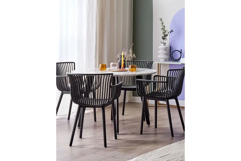 Taurisano Karmstol Utomhus - Svart - Utemöbler - Balkong - Balkongmöbler - Balkongstolar