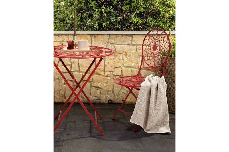 Terrace Matstol Utomhus - Röd - Utemöbler - Balkong - Balkongmöbler - Balkongstolar