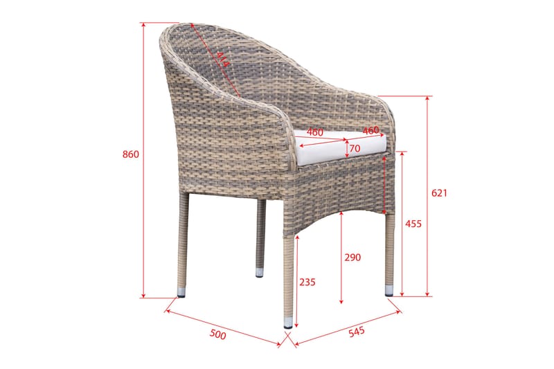 Thor fåtölj utomhus - Beige - Utemöbler - Balkong - Balkongmöbler - Balkongstolar