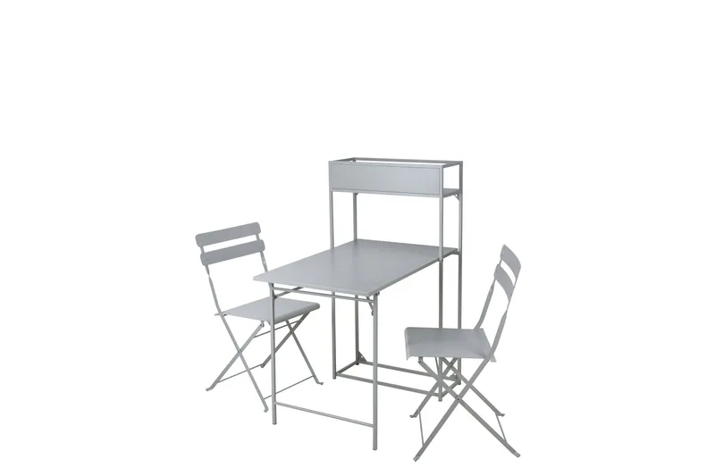 Tourra Liten Balkonggrupp 2-sits - Cafeset till balkong och uteplats, Grå