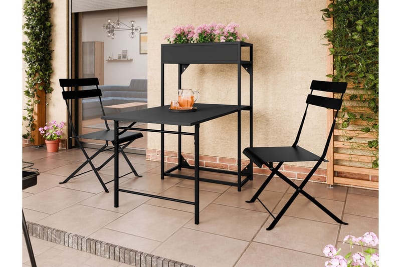 Tourra Liten Balkonggrupp och balkongset  2-sits - Cafeset balkong terrass - Svart - Utemöbler - Balkong - Balkongmöbler - Balkonggrupper