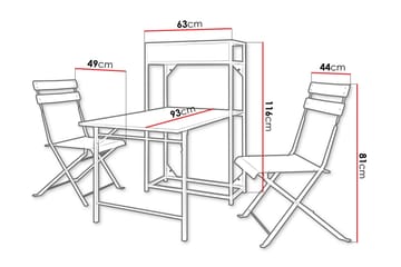 Tourra Liten Balkonggrupp och balkongset  2-sits - Cafeset balkong terrass - Svart - Utemöbler - Balkong - Balkongmöbler - Balkonggrupper