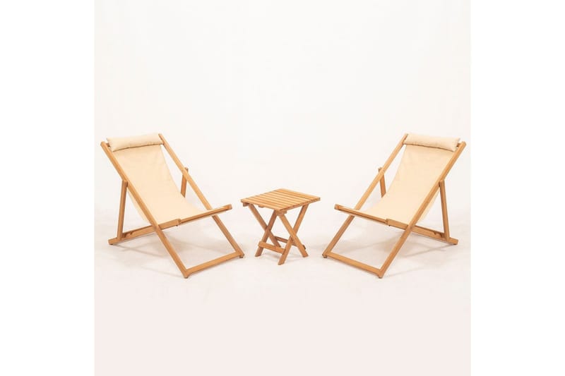 Trädgårdsbord & stolar (3 delar) Zarith Grädde, Cremevit