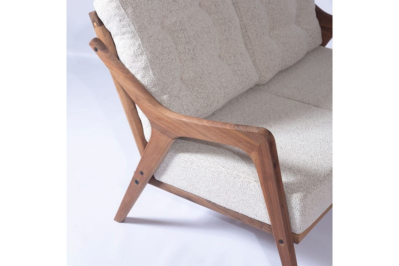 Trädgårdsbord & stolar (4 delar) Virella01 Grädde - Cremevit - Utemöbler - Balkong - Balkongmöbler - Balkonggrupper