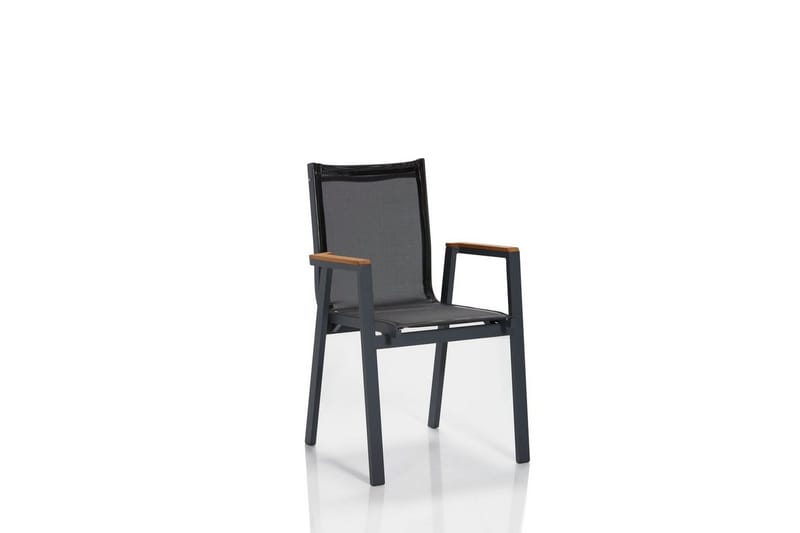 Trädgårdsbord & stolar (5 delar) Iraland Grå / Svart - Svart/Grå - Utemöbler - Balkong - Balkongmöbler - Balkonggrupper