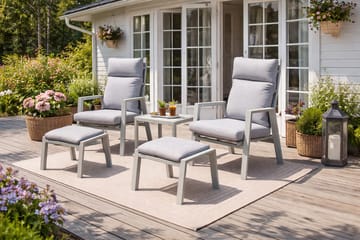 Trädgårdsmöbelgrupp Palermo relax med sidobord - beige - Utemöbler - Balkong - Balkongmöbler - Balkonggrupper