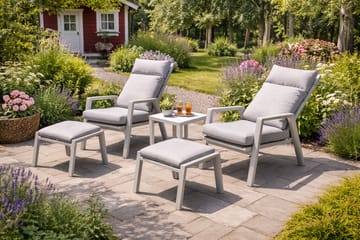 Trädgårdsmöbelgrupp Palermo relax med sidobord - beige - Utemöbler - Balkong - Balkongmöbler - Balkonggrupper