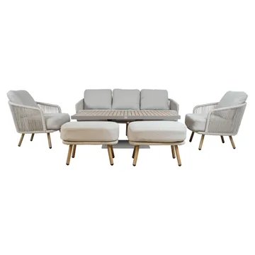 Trädgårdsmöbelset Bränor 6 delar - beige - Utemöbler - Balkong - Balkongmöbler - Balkonggrupper