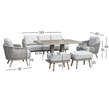 Trädgårdsmöbelset Bränor 6 delar - beige - Utemöbler - Balkong - Balkongmöbler - Balkonggrupper