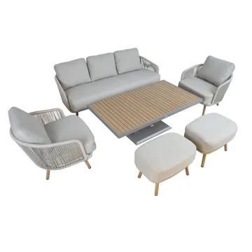 Trädgårdsmöbelset Bränor 6 delar - beige - Utemöbler - Balkong - Balkongmöbler - Balkonggrupper